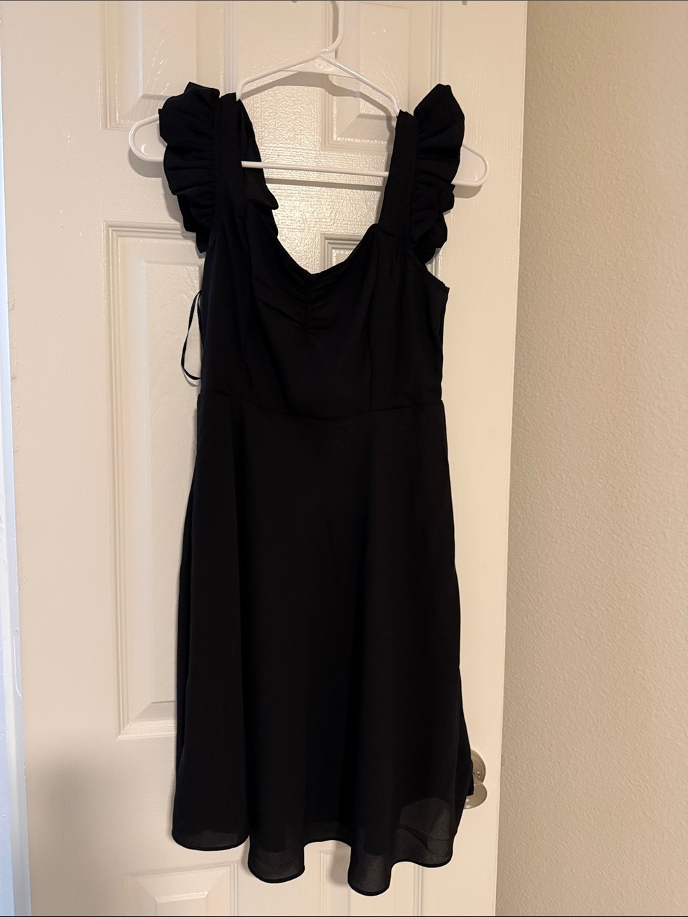 Twenty Black Ruffle-Strap Mini Dress